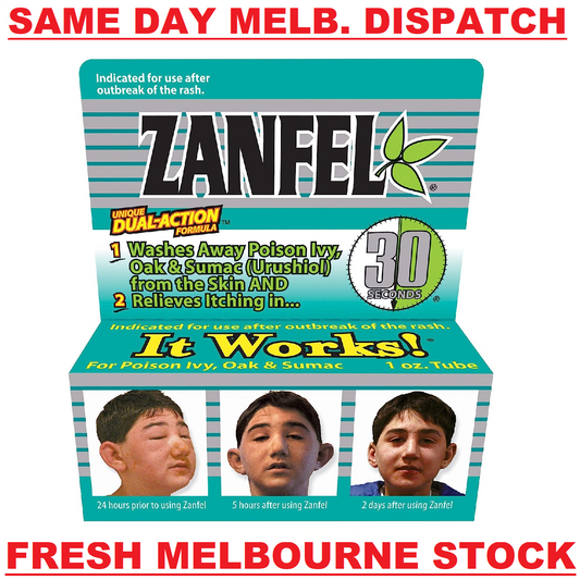 ZANFEL Poison Ivy Oak Sumac Urushiol Skin Wash - Itch Pain Rash Relief - 30mL