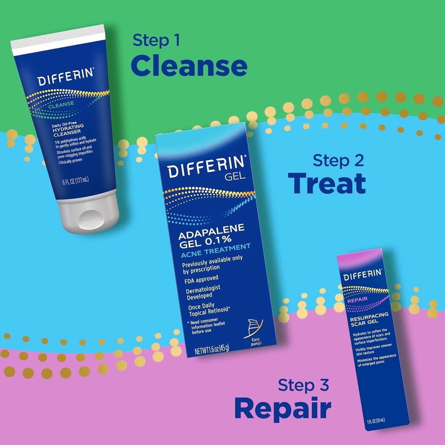 Differin Repair Resurfacing Scar Gel Cream - Acne Scar Spot Treatment 30mL