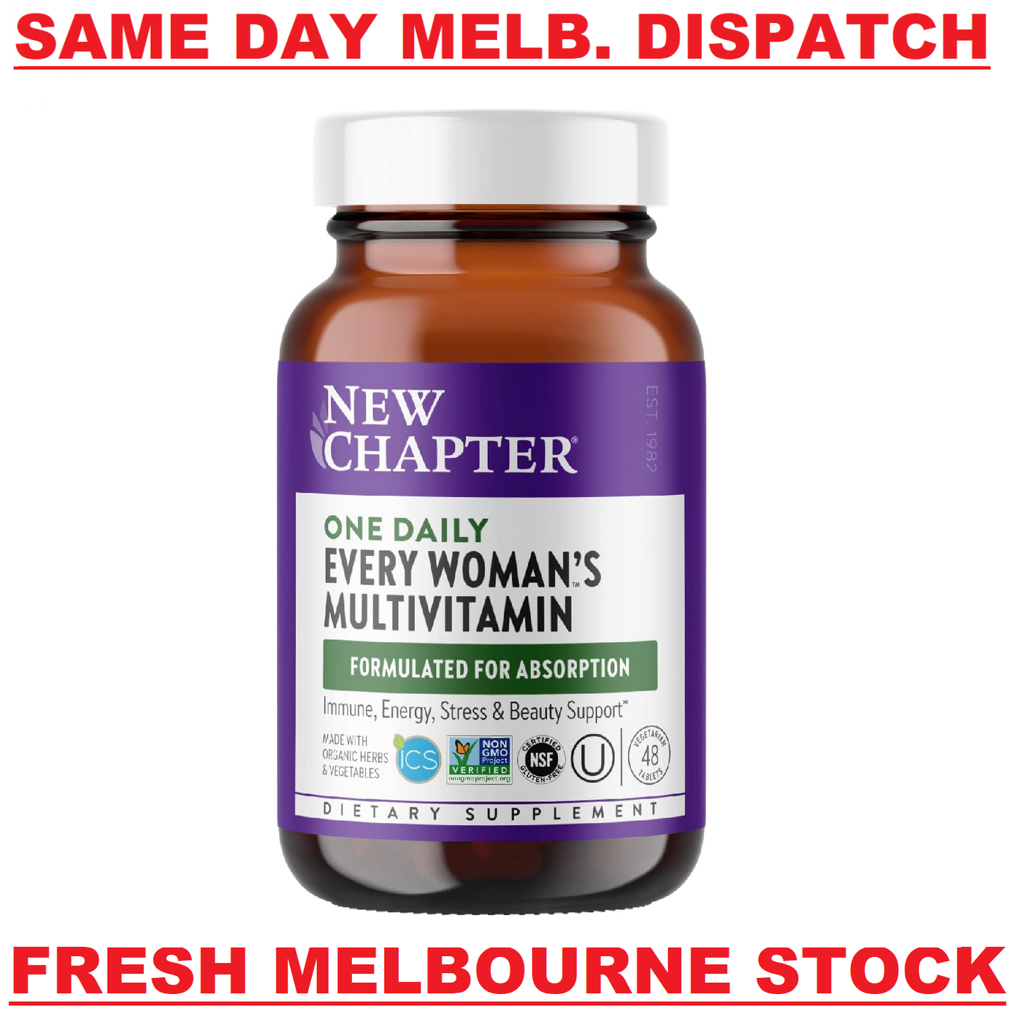 NEW CHAPTER One Daily Every WOMAN'S Multivitamin Stress & Beauty Support 48 Tabs