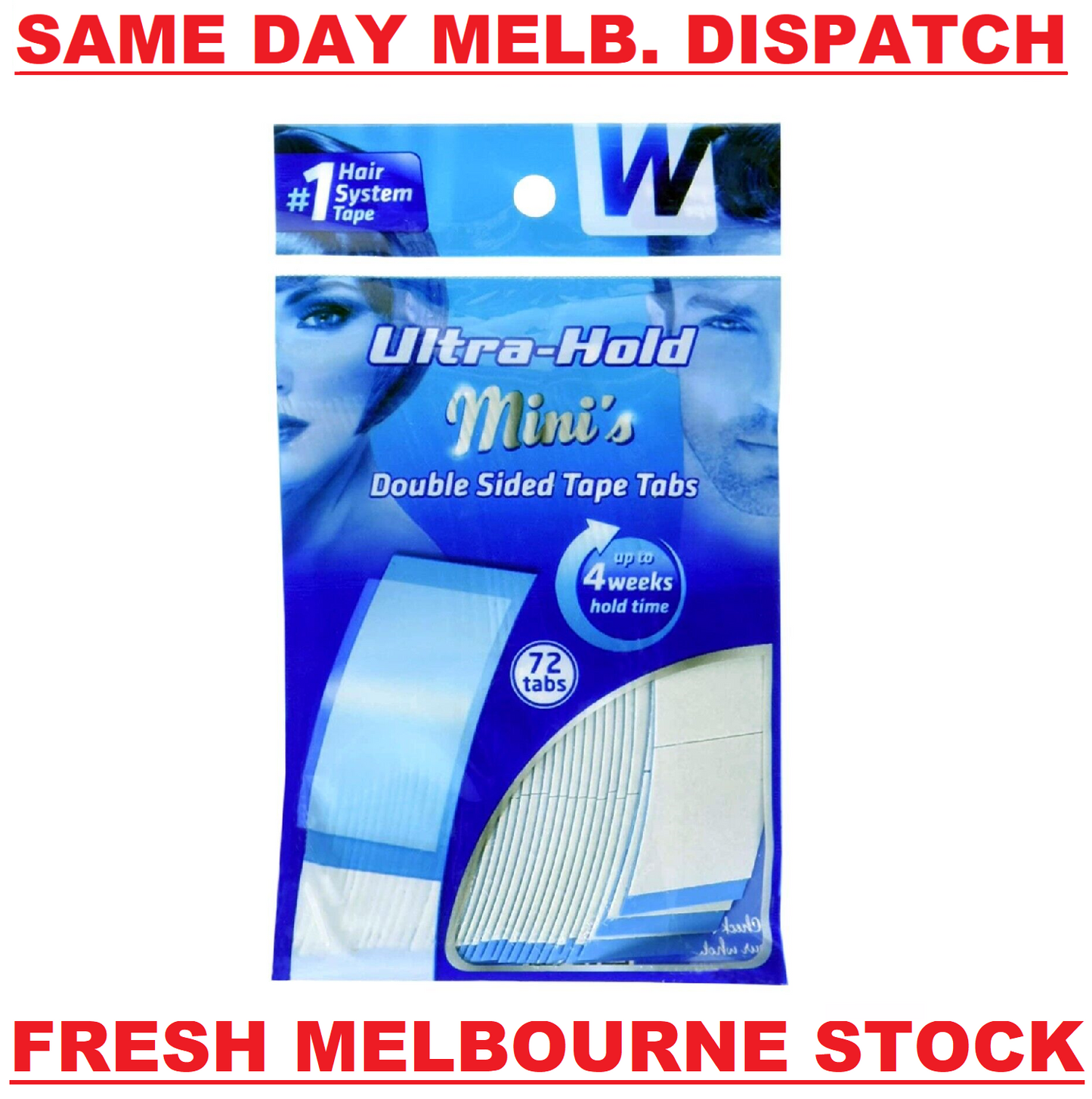 Walker Tape Ultra Hold Minis - Double Sided Hair Tape Tabs Wigs & Hairpiece 72PK