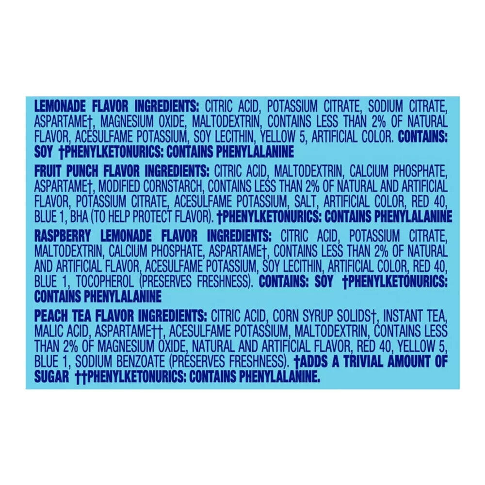 Crystal Light SUGAR FREE REFRESHING Drink Powder - Fruit Flavours - 44 Servings