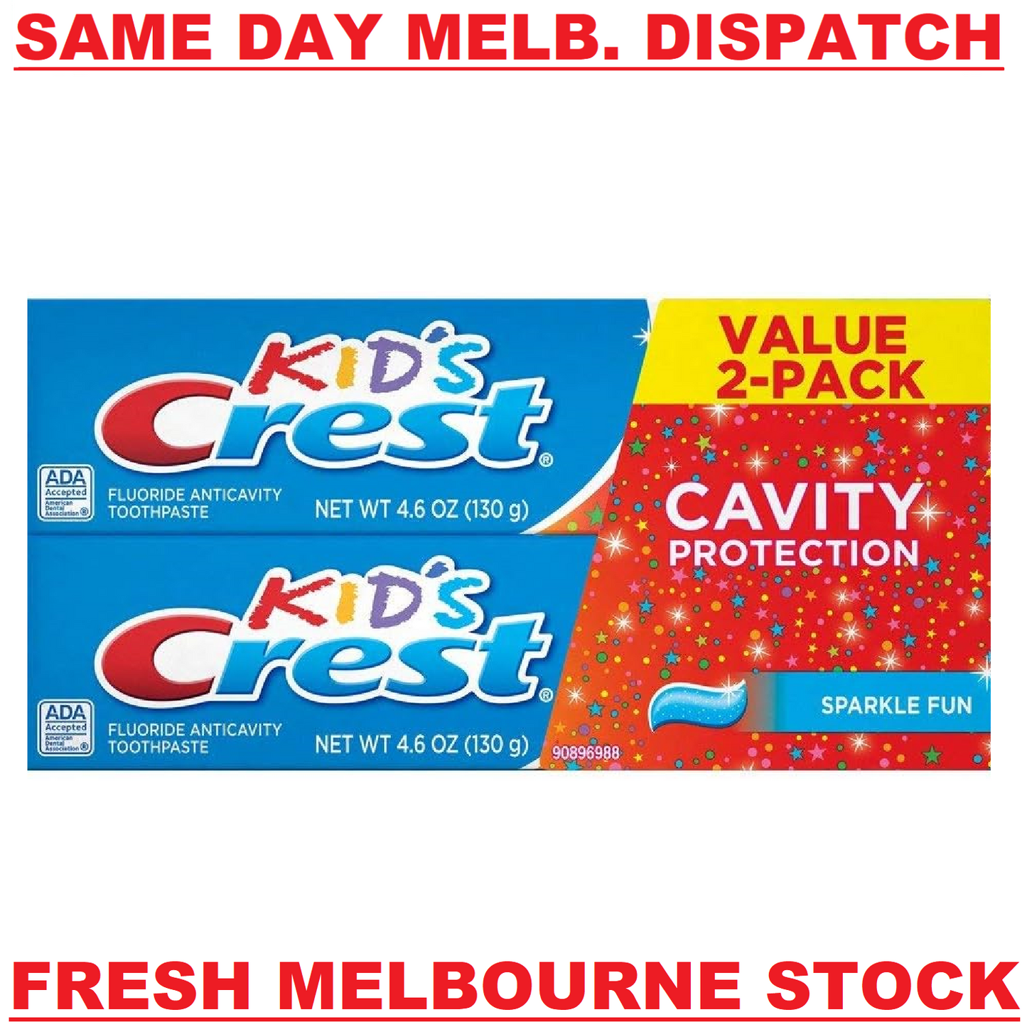 Kid's Crest 2x130g Cavity Protection Fluoride Children's Toothpaste Sparkle Fun
