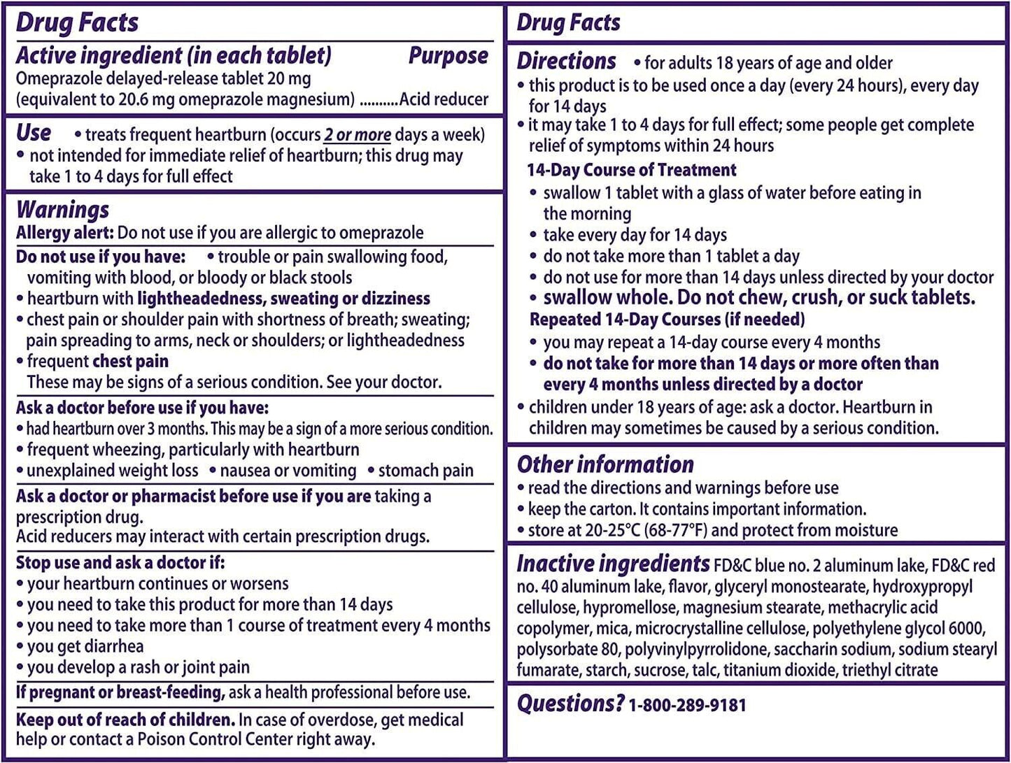 Prilosec OTC 20mg Acid Reducer Reflux 24HR Heartburn Relief 42 Tablets Wildberry