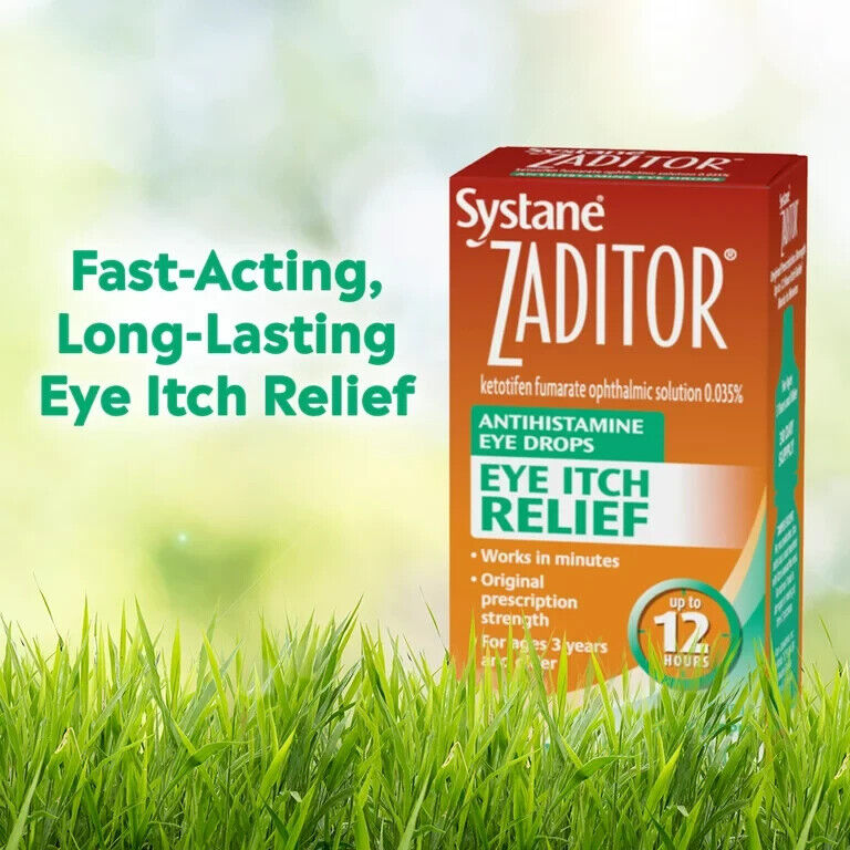 Systane Zaditor Eye Itch Relief - Allergy Eye Drops + Antihistamine 2 x 5mL 2PK