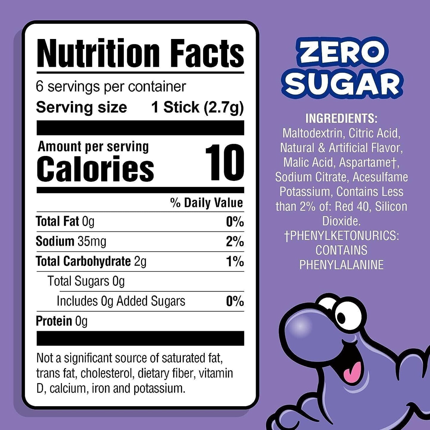 Nerds Drink Mix (sugar free powder) - 3 Flavour Choices - 6 Servings