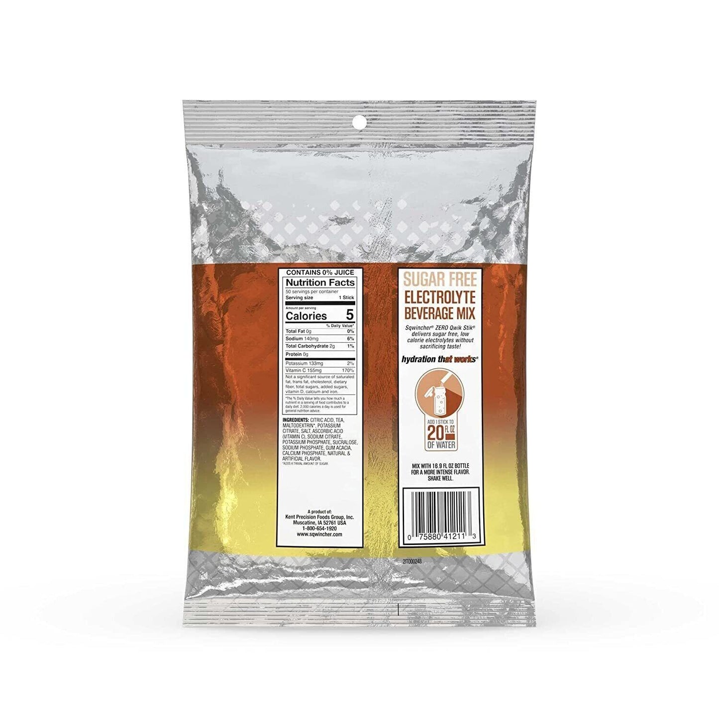 Sqwincher Zero Qwik Stik Electrolyte Drink- Sugar Free- 50 Servings -10 Flavours