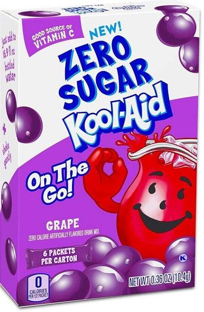 Kool Aid Drink Mix (sugar free powder) - 3 Flavour Choices - 6 Servings