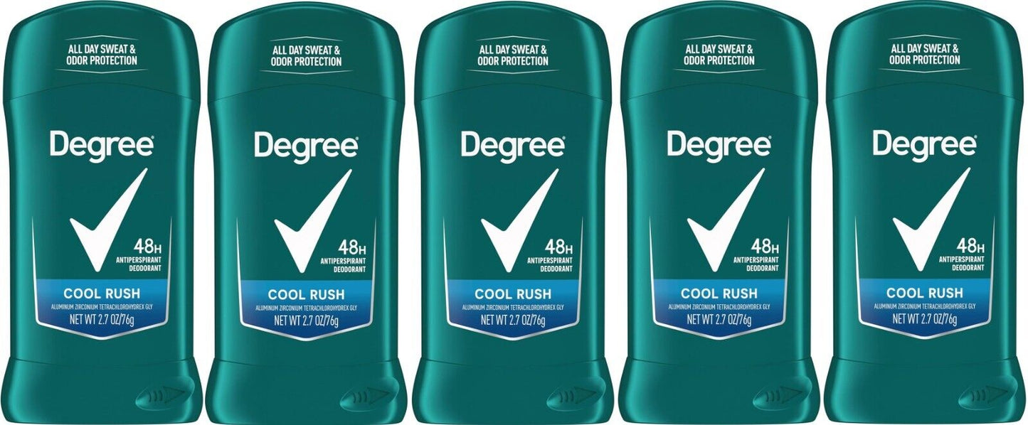 Degree 48H Sweat & Odor Protection Antiperspirant Deodorant COOL RUSH 1/3/5 Pack