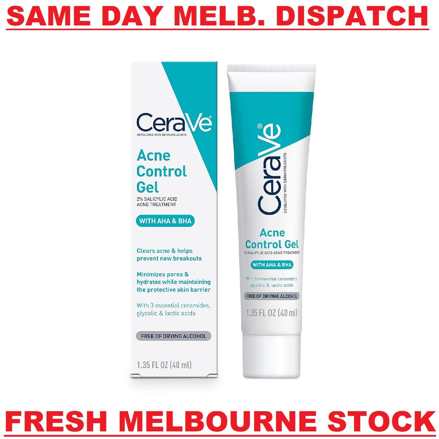 CeraVe Acne Control Gel 2% Salicylic Acid Treatment + AHA & BHA 40mL BRAND NEW