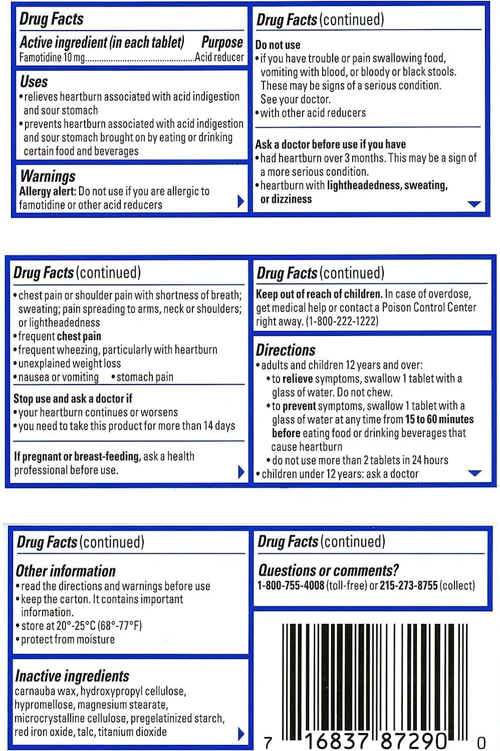 PEPCID AC Famotidine 10mg 90ct Acid Reducer Reflux Heartburn Relief EXP 06/26