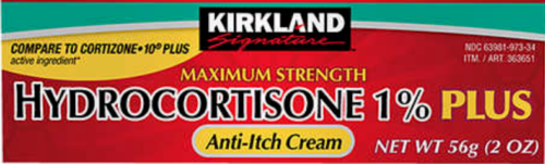 Kirkland 1% Hydrocortizone 56g Cream Skin Eczema Dematitis Anti Itching Relief