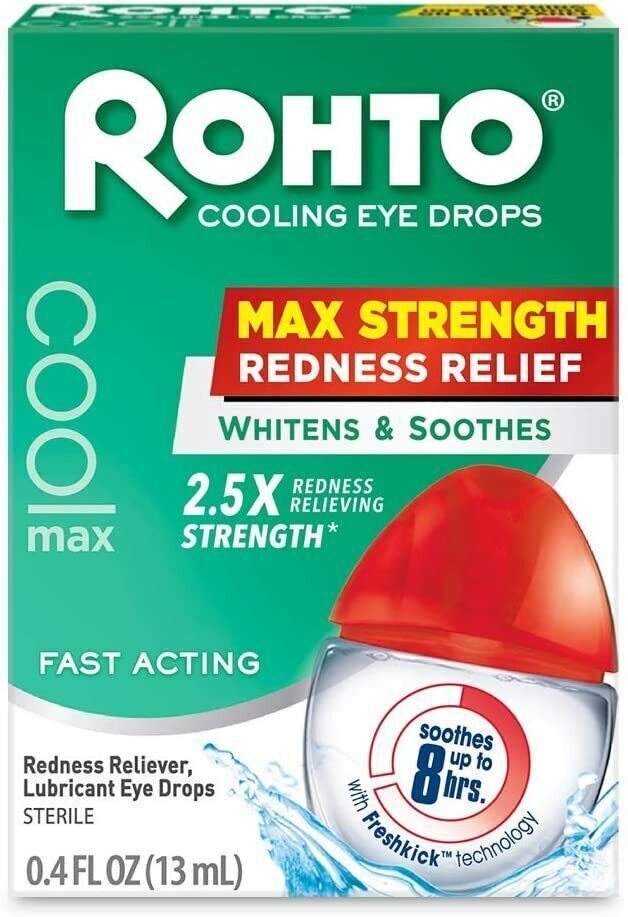 ROHTO COOLING LUBRICANT EYE DROPS MAX STRENGTH REDNESS RELIEF FREE EXPRESS POST