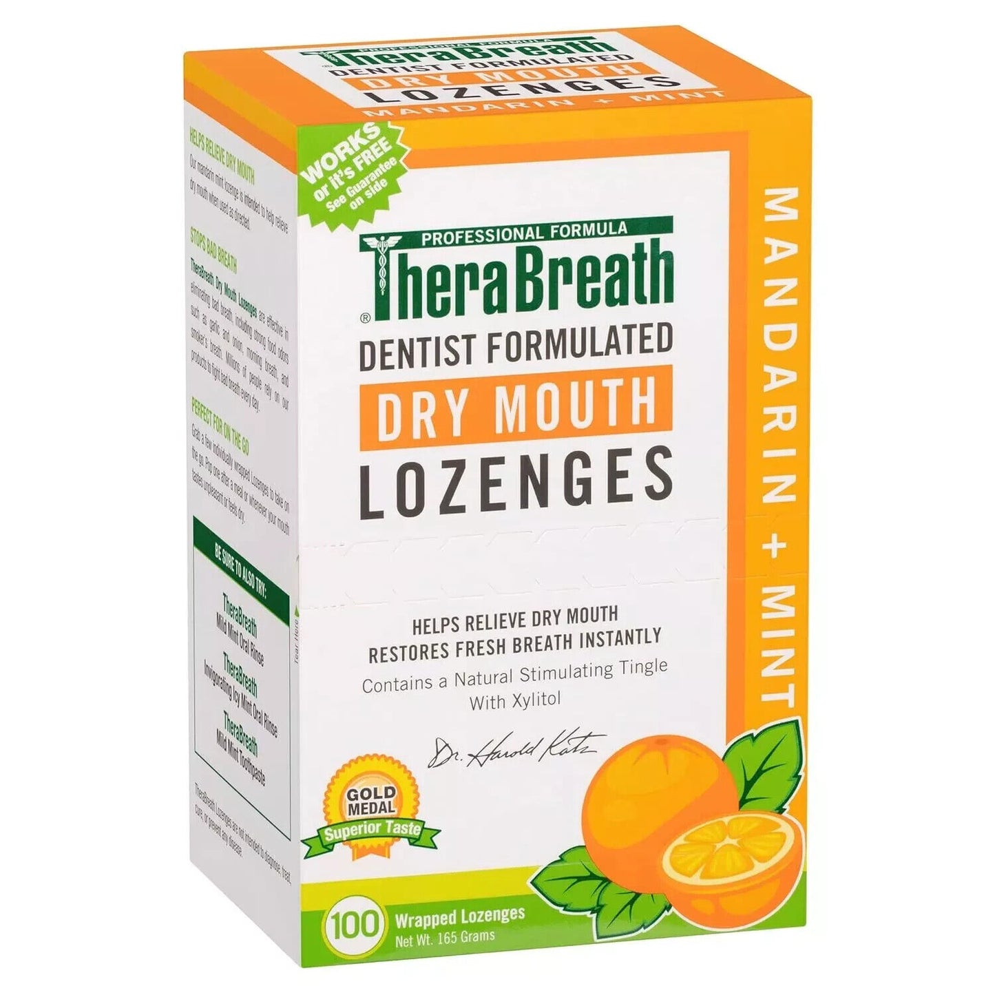 THERABREATH Dry Mouth Lozenges MANDARIN MINT / TART BERRY 100 Lozenge MELB STOCK