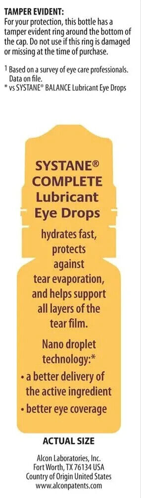 Systane Lubricant Eye Drops Complete PF Preservative-Free Dry Relief 2x10mL 2PK