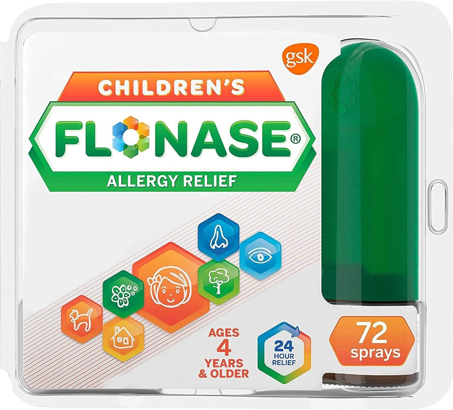 Flonase CHILDREN's Allergy Nasal Spray 24HR Relief Non-Drowsy Formula 72 Sprays
