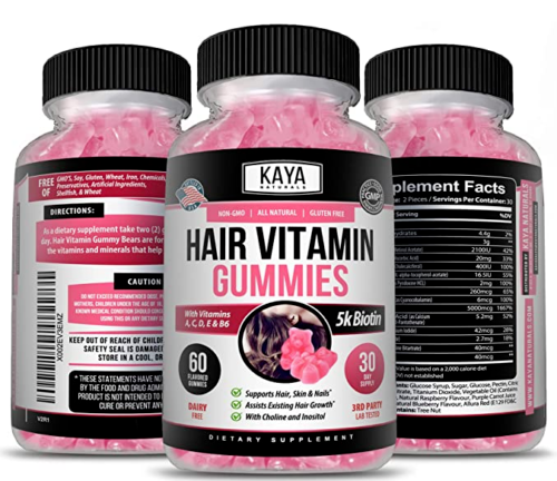 HAIR VITAMIN GUMMIES 5000mcg Biotin HAIR GROWTH FORUMLA 60 Caps - FREE EXPRESS