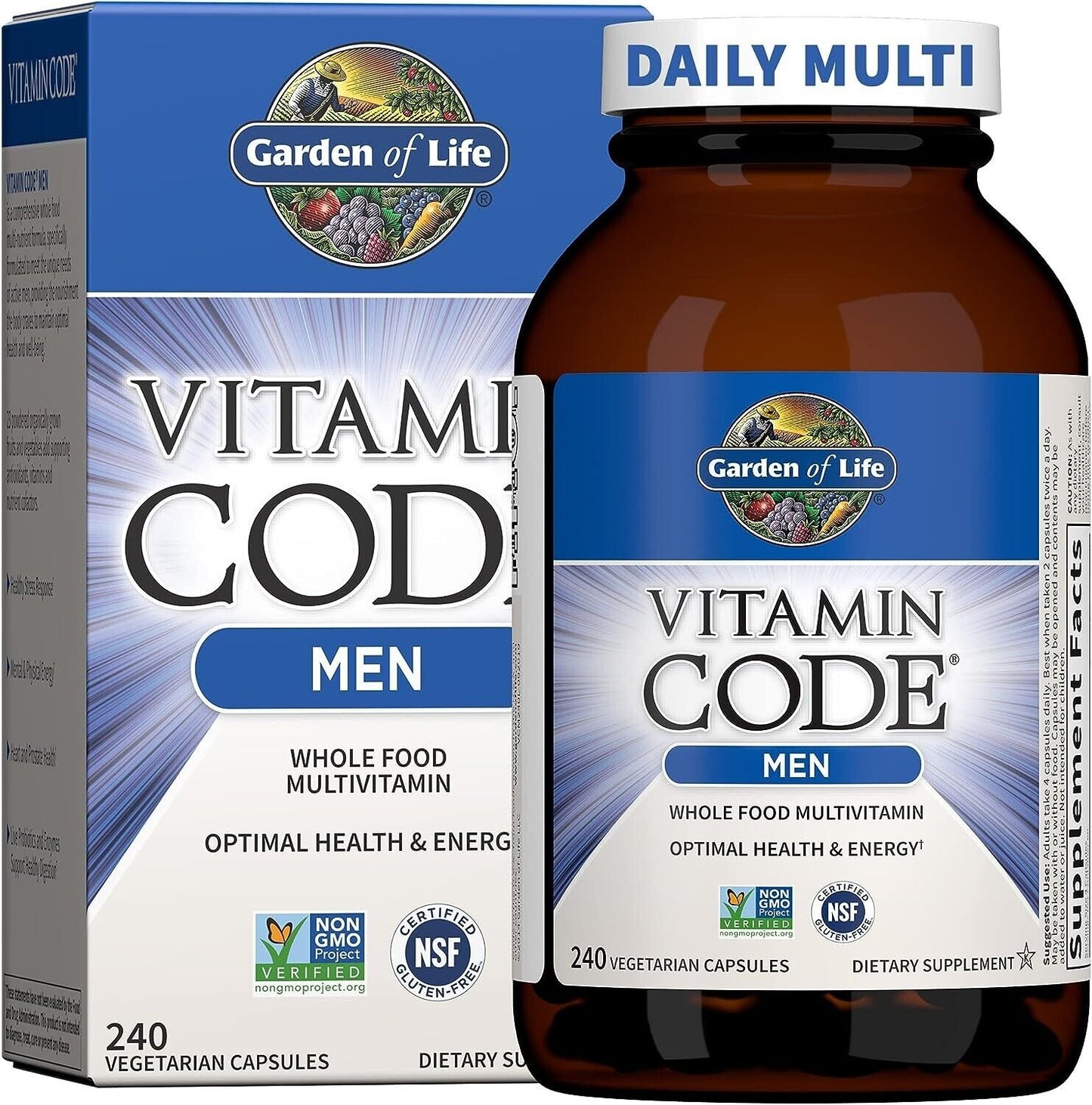 GARDEN OF LIFE Vitamin Code MEN Multivitamin Heart & Prostate Health - 240 Caps