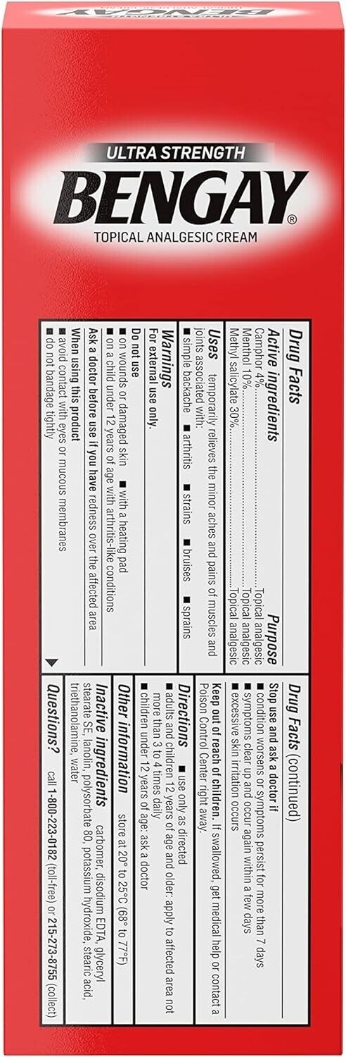 Ultra Strength Bengay Topical Back Pain Relief Cream 113g / 226g - EXP 01.26