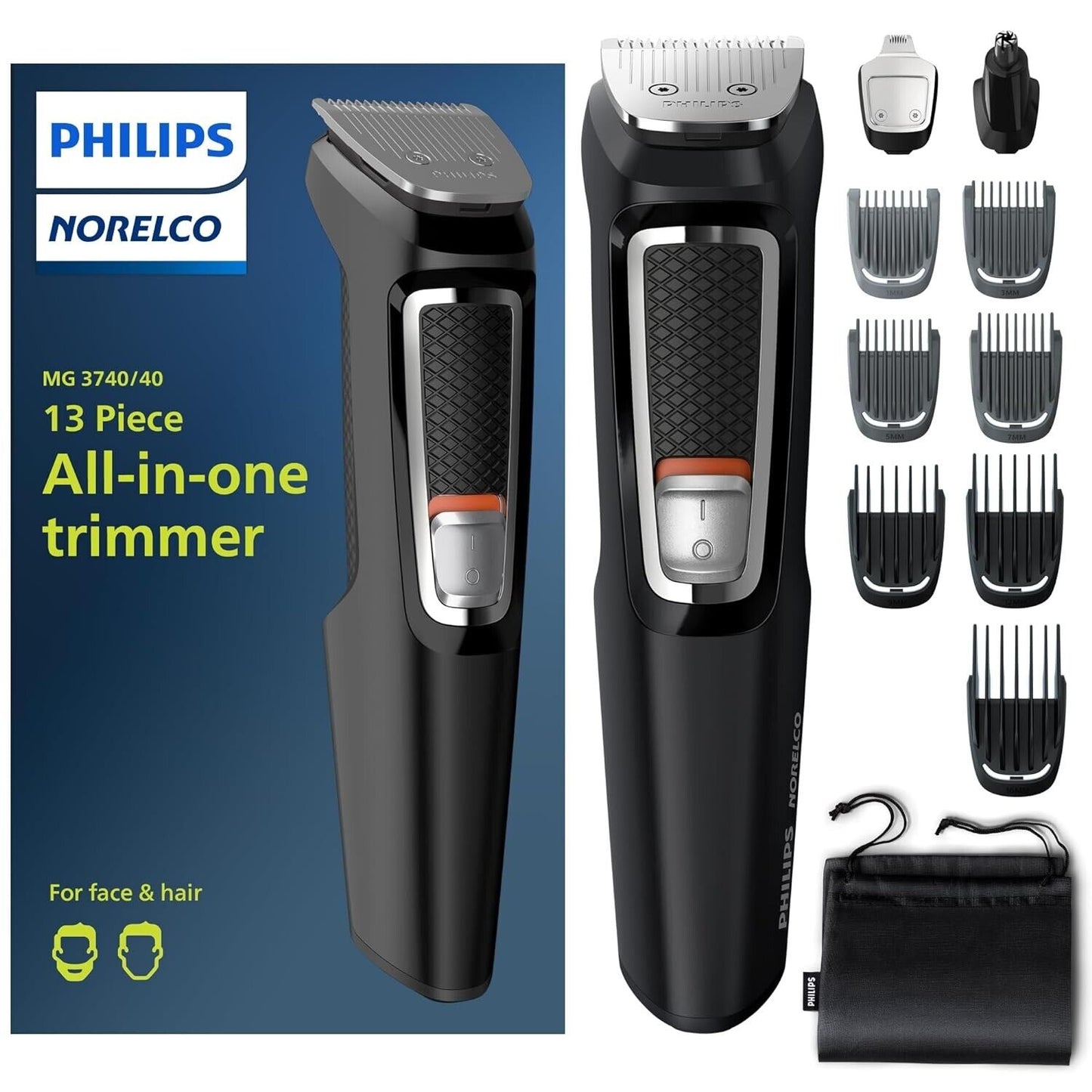 Philips Norelco Multigroom 3000 13-Piece Men's All-in-One Trimmer MG3740/40 NEW