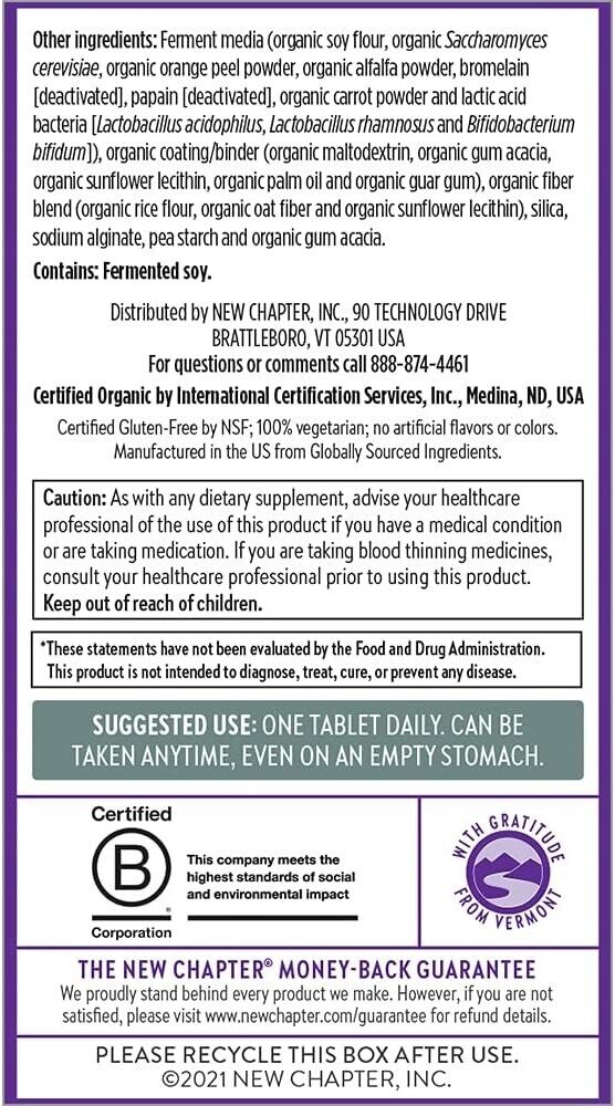 NEW CHAPTER One Daily Every MAN'S Multivitamin 40+ Heart Prostate Health 48 Tabs