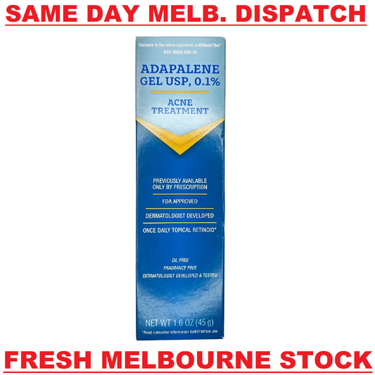 Adapalene Gel 0.1% (Same Ingredient as Differin) 45g | 90DaySupply - MELB STOCK