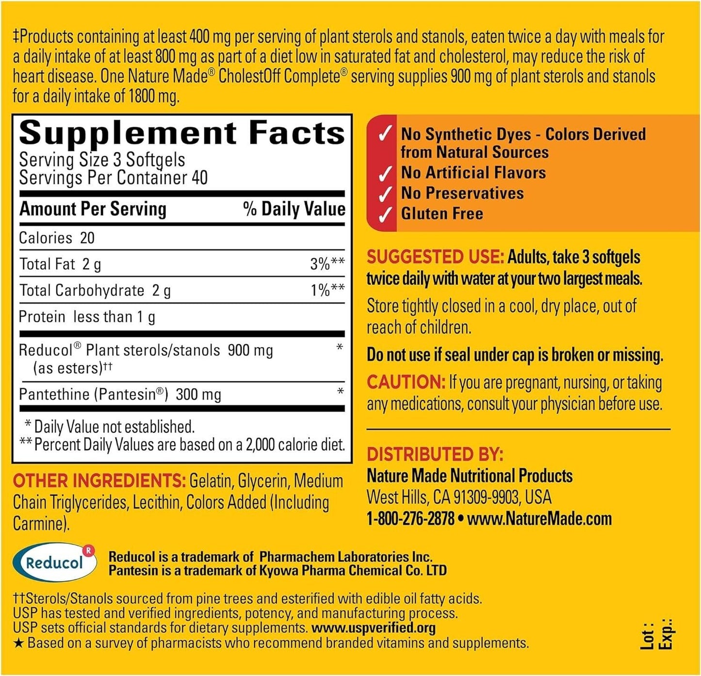 Nature Made CholestOff COMPLETE Lower Cholesterol & Heart Support - 120 Softgels