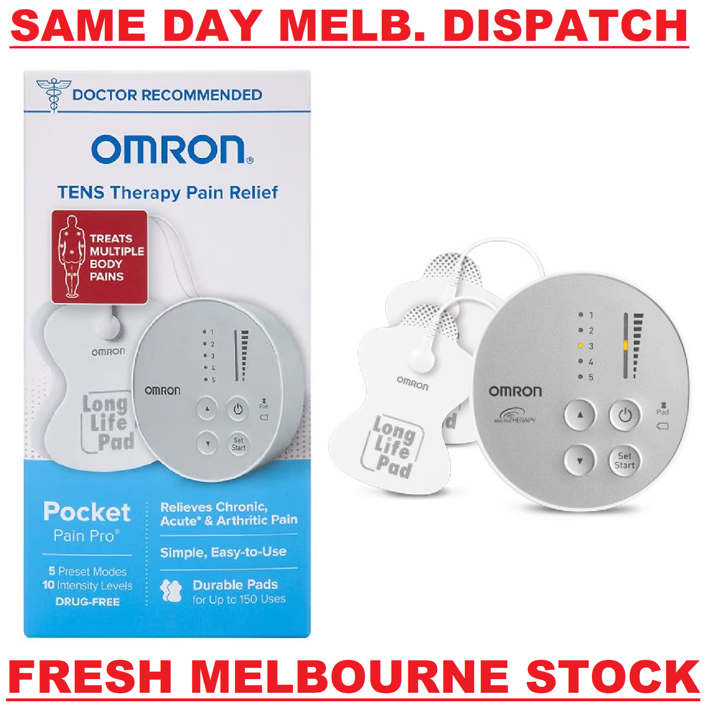 OMRON Pocket Pain Pro - TENS Therapy Pain Relief Muscle Tension Arthritis PM400