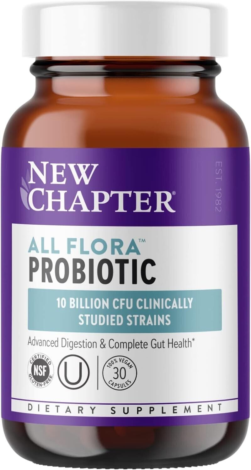 NEW CHAPTER All-Flora Probiotic 10B-CFU Digestion Support & Gut Health - 30 Caps
