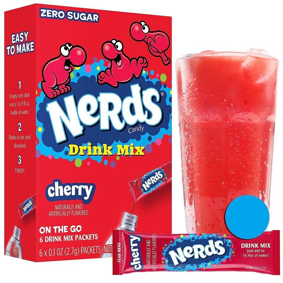 Nerds Drink Mix (sugar free powder) - 3 Flavour Choices - 6 Servings