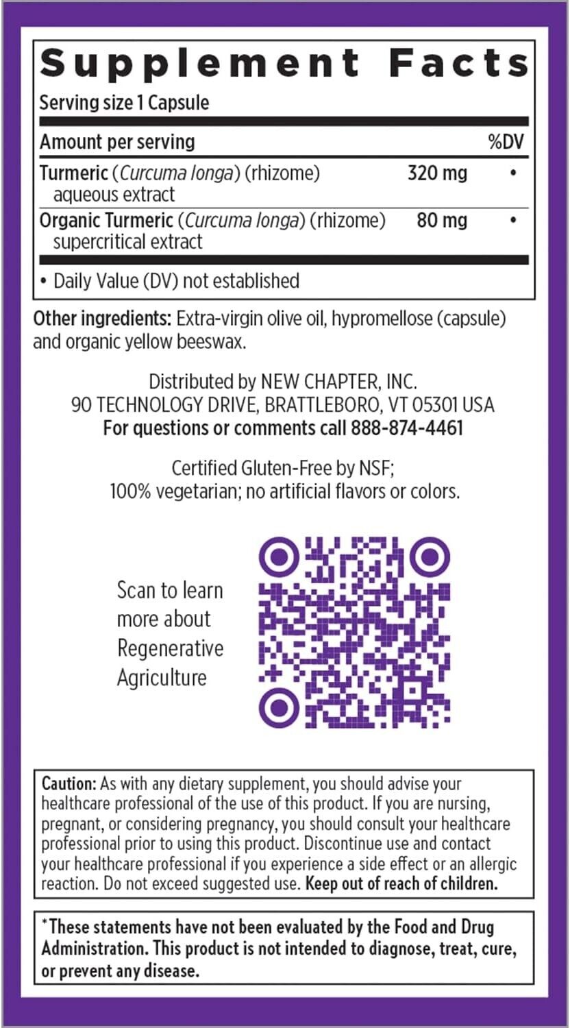NEW CHAPTER Turmeric Force - Healthy Inflammation, Brain & Heart Support 60 Caps