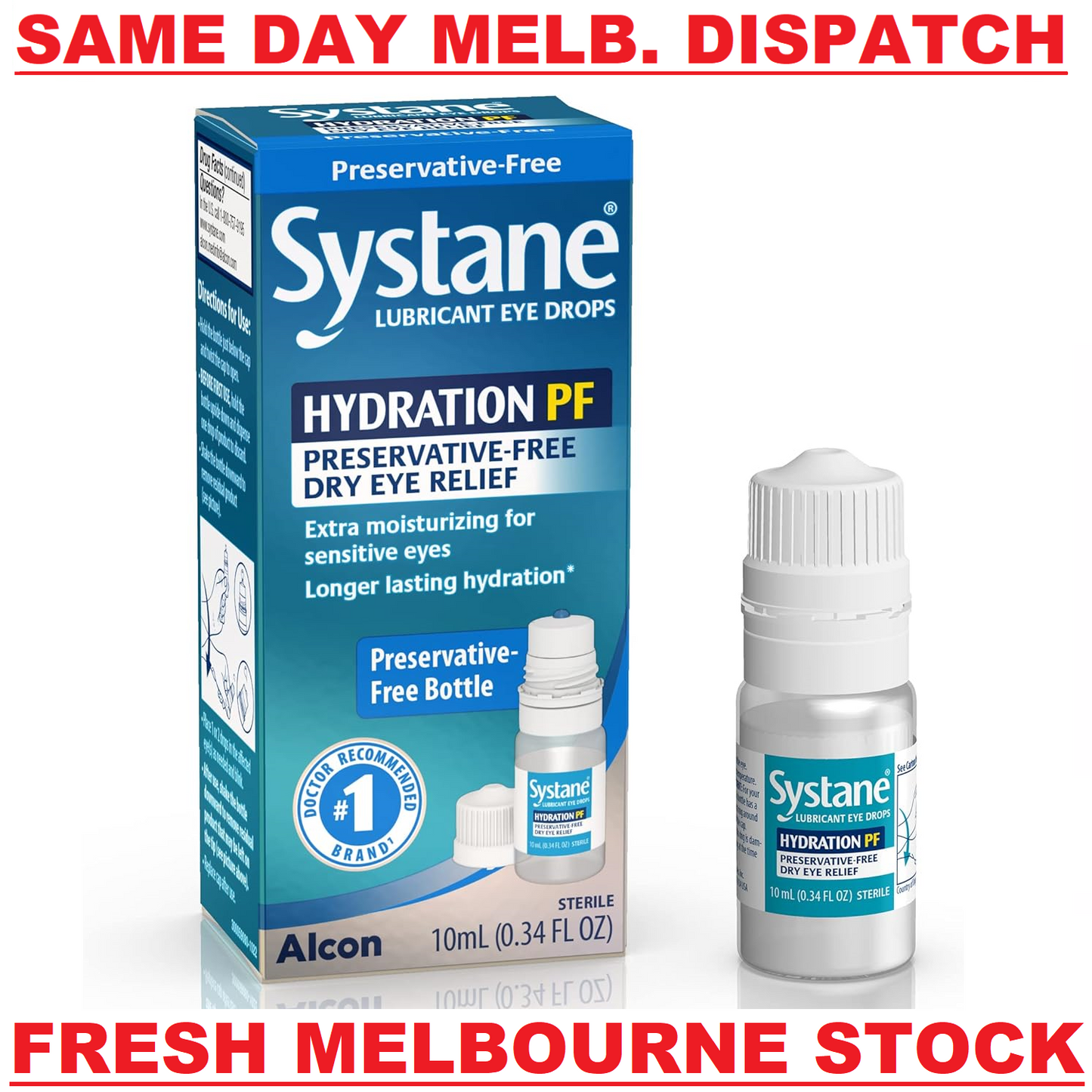 Systane Lubricant Eye Drops HYDRATION PF Preservative-Free Dry Eye Relief 10mL