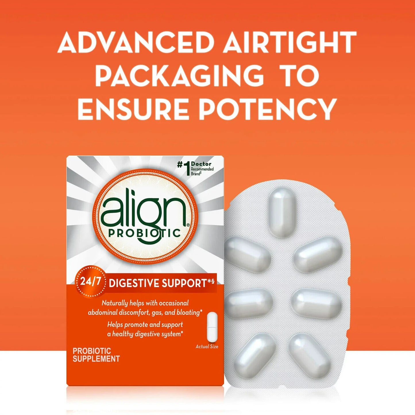 Align Probiotic Supplement - ULTIMATE GUT SUPPORT - 1-Billion CFU - 49 Capsules