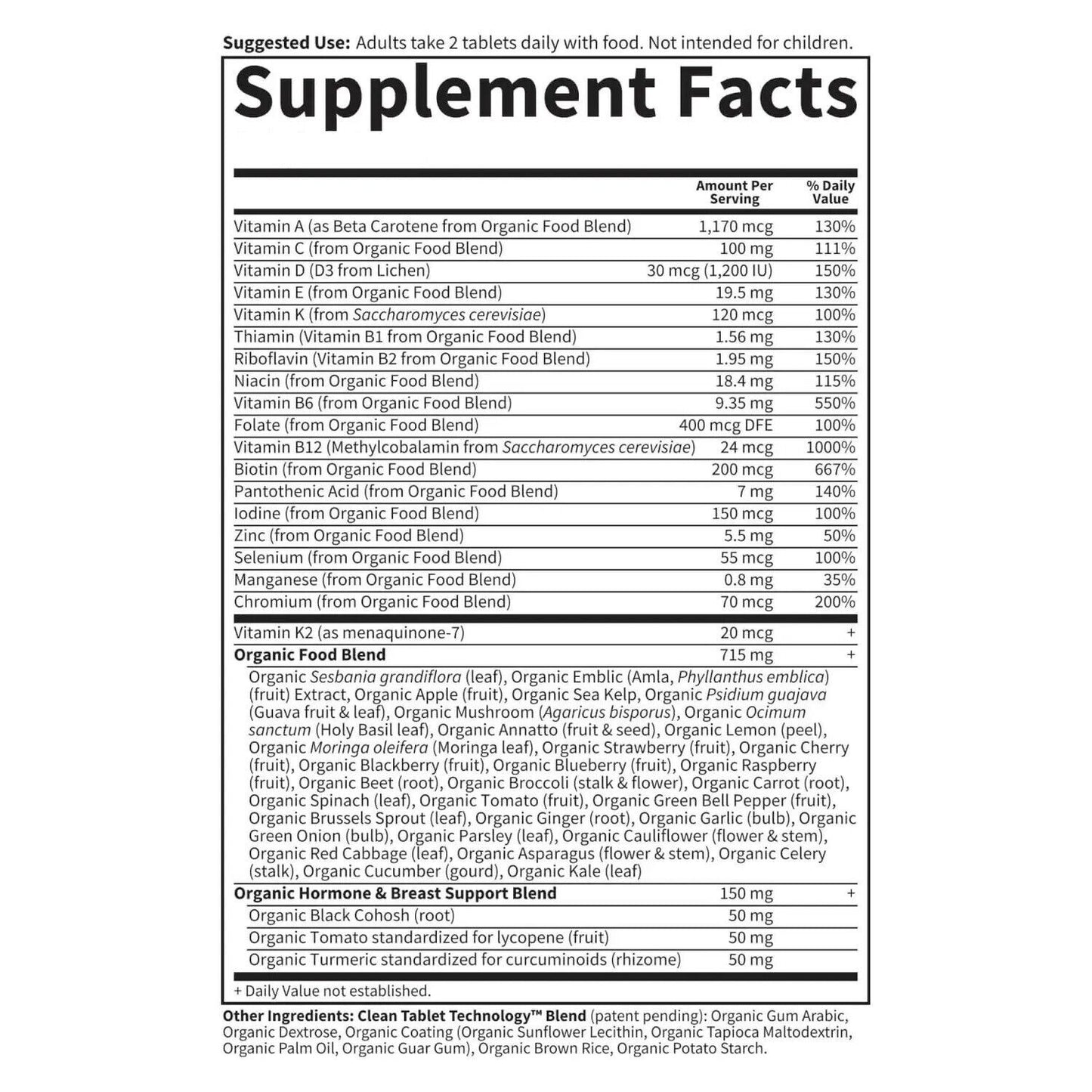 GARDEN OF LIFE mykind Organics WOMEN's Multi Whole Food Multivitamin 144 Tablets