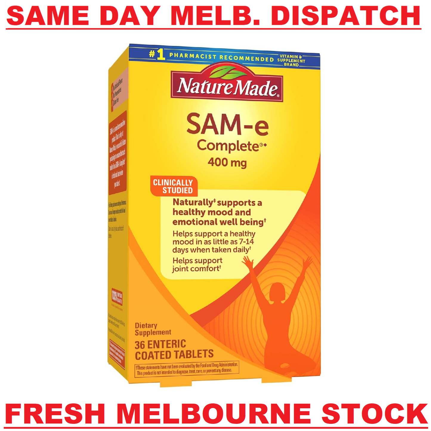 Nature Made SAM-e Complete 400mg Healthy Mood & Joint Support SAMe - 36 Tablets