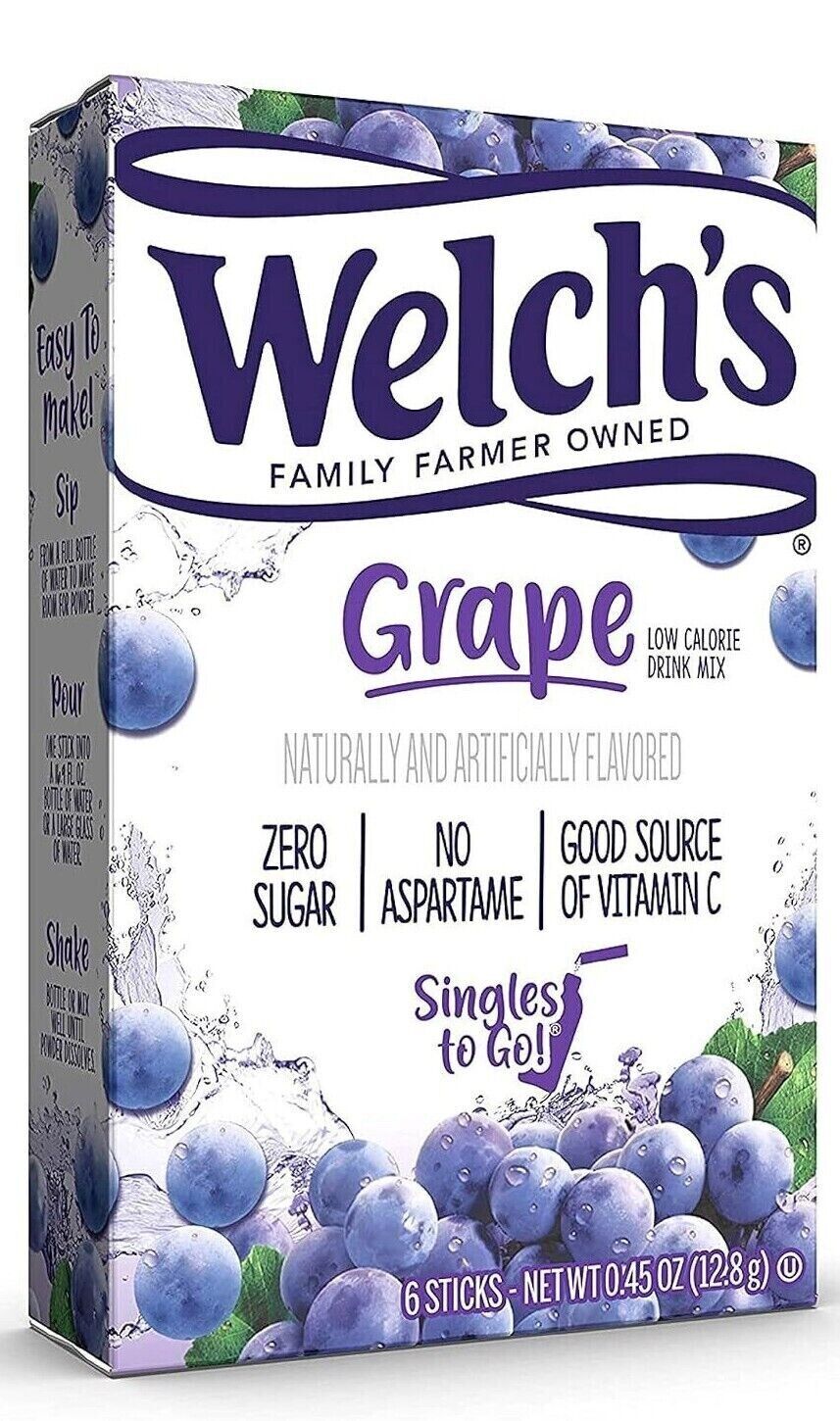 Welch's Drink Mix (sugar free powder) - 4 Flavour Choices - 6 Servings