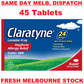 CLARATYNE CLARITIN LORATADINE 10MG 24HR ALLERGY RELIEF 45 TABLETS EXP. 09/2025