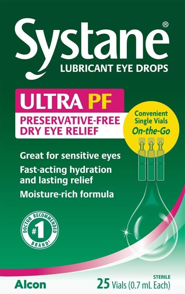 Systane Lubricant Eye Drops ULTRA PF Dry Eye Relief 25 x 0.7mL Single-Use Vials