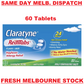 CLARATYNE CLARITIN REDITABS LORATADINE 10MG 24HR ALLERGY RELIEF 60 MELT TABLETS