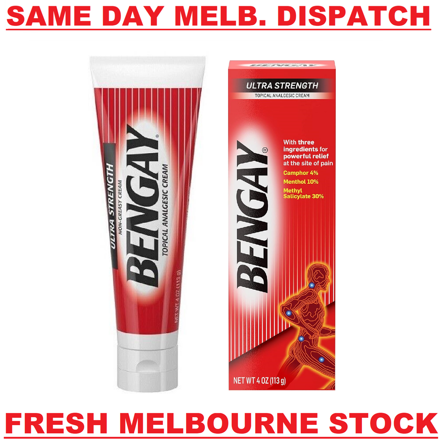 Ultra Strength Bengay Topical Back Pain Relief Cream 113g / 226g - EXP 01.26