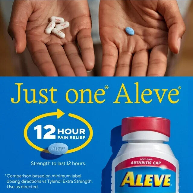 Aleve Soft-Grip Arthritis Cap 270 Caplet 12HR Headache Pain Relief Fever Reducer