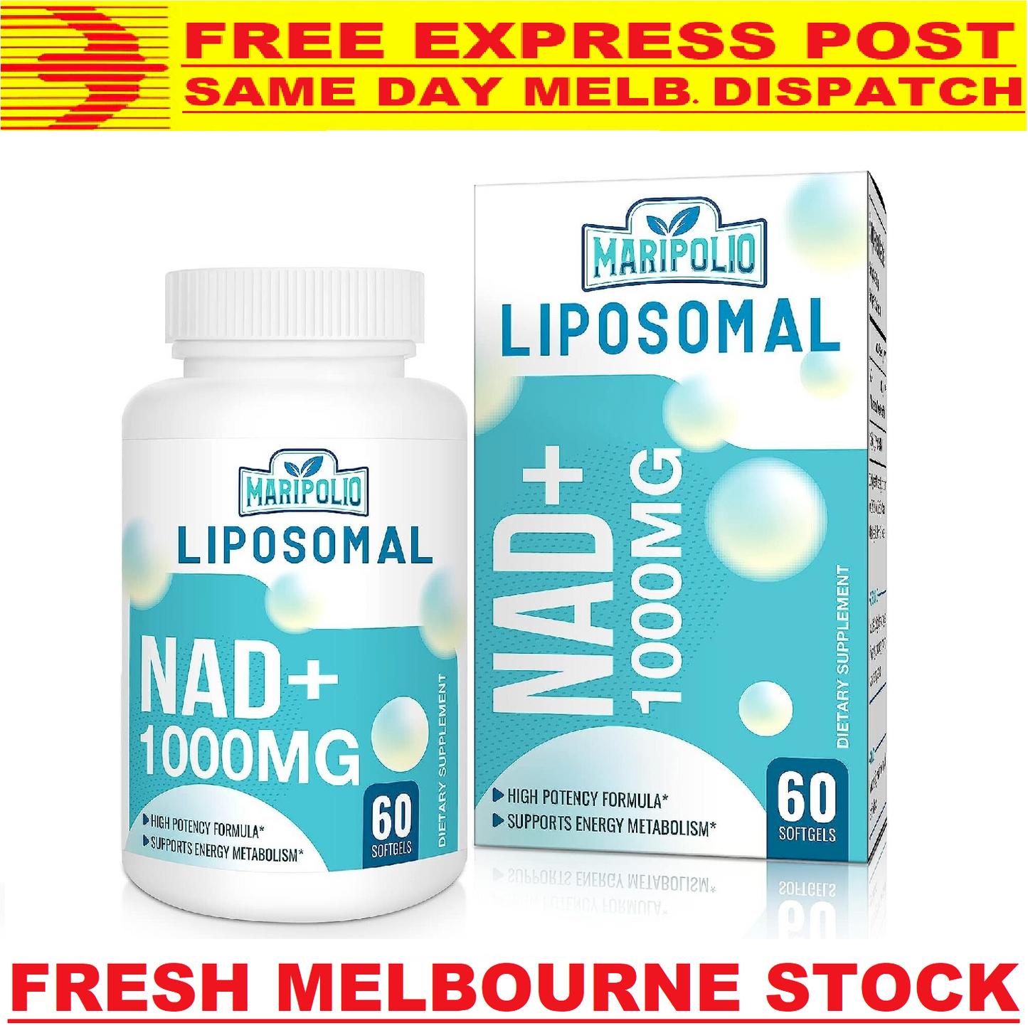 LIPOSOMAL NAD+ 1000mg Anti Aging Formula DNA Repair HIGH STRENGTH - 60 Softgels