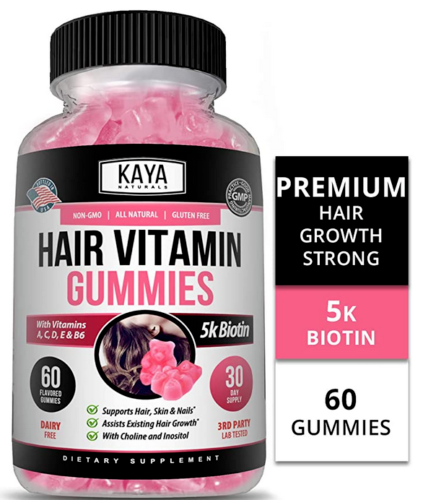 HAIR VITAMIN GUMMIES 5000mcg Biotin HAIR GROWTH FORUMLA 60 Caps - FREE EXPRESS