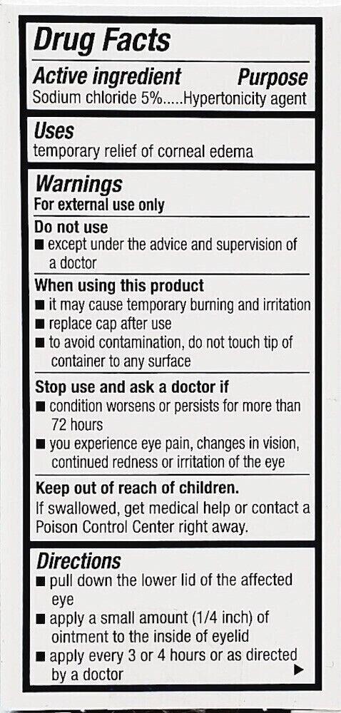 Muro 128 - 5% Eye Ointment Relief of Corneal Edema 3.5g Tube - FRESH MELB STOCK