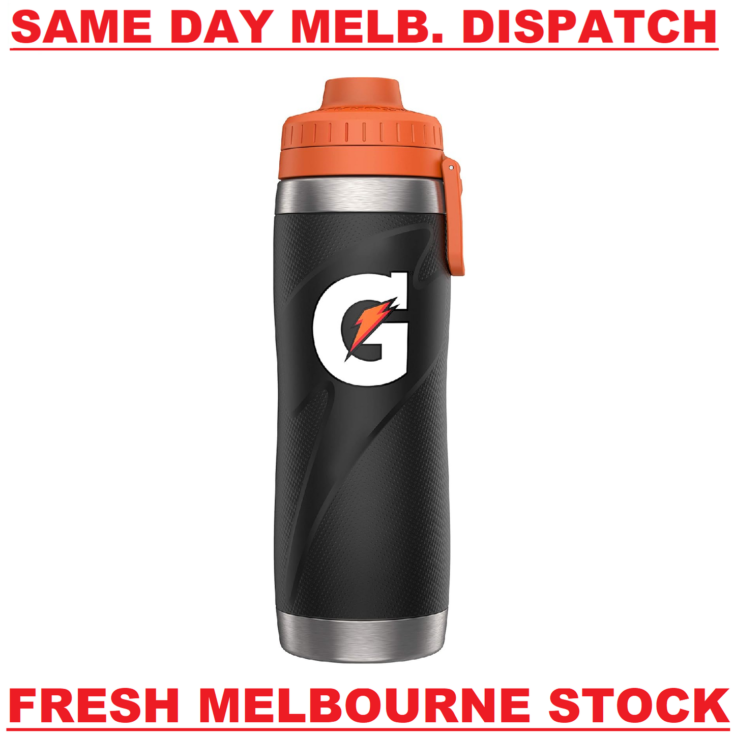 Gatorade Stainless Steel Bottle - DOUBLE WALL INSULATION BPA FREE 768mL - BLACK