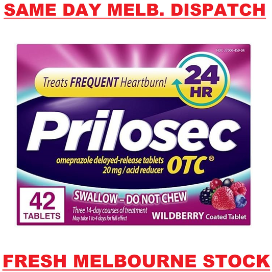 Prilosec OTC 20mg Acid Reducer Reflux 24HR Heartburn Relief 42 Tablets Wildberry
