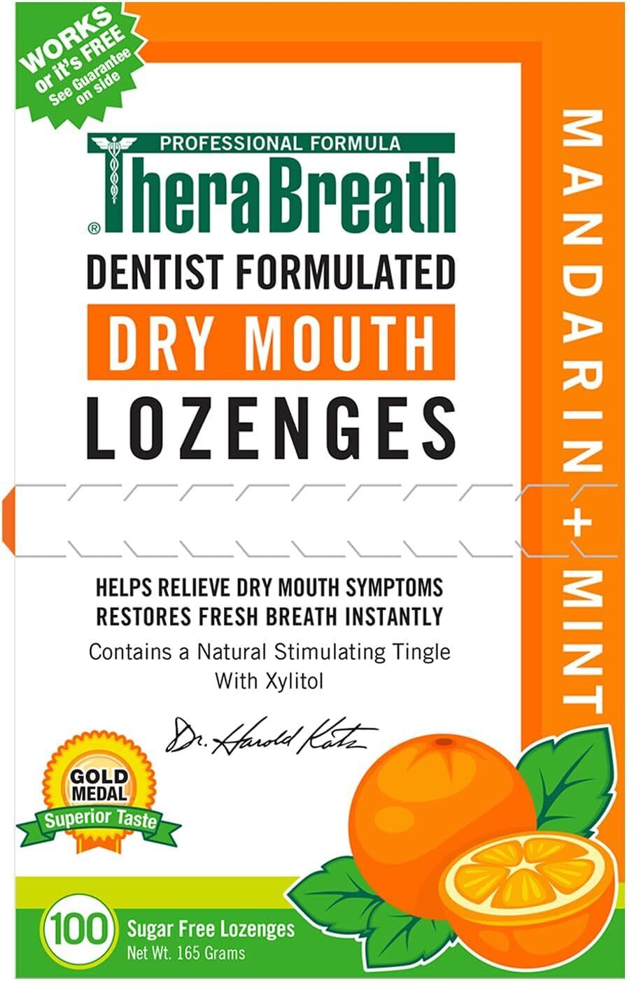 THERABREATH Dry Mouth Lozenges MANDARIN MINT / TART BERRY 100 Lozenge MELB STOCK