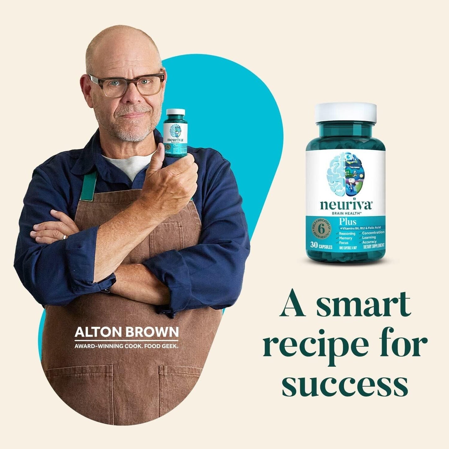 NEURIVA Brain Health Plus Cognitive Function Focus Memory Support - 30 Capsules