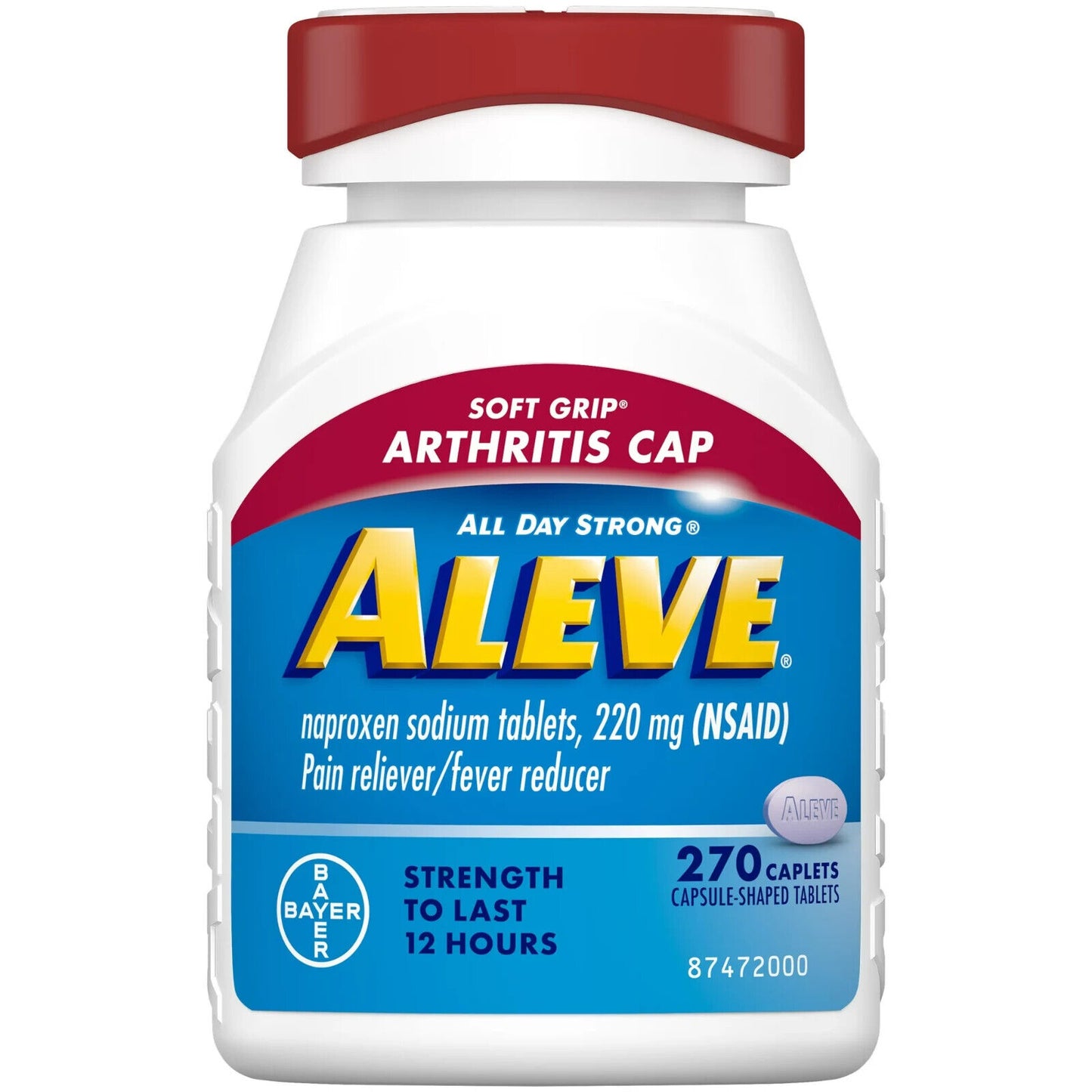 Aleve Soft-Grip Arthritis Cap 270 Caplet 12HR Headache Pain Relief Fever Reducer