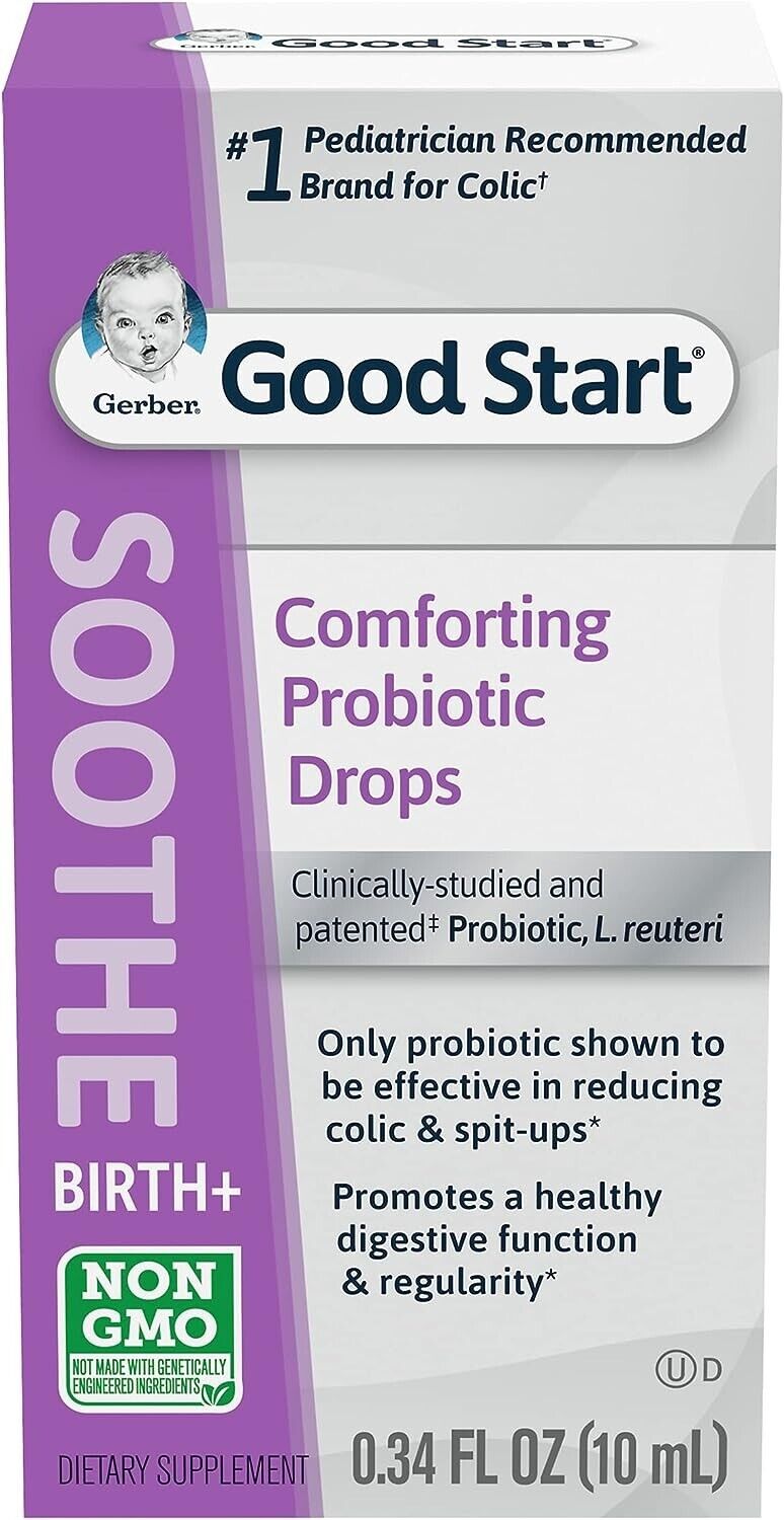 Gerber Good Start Soothe Birth+ Baby Probiotic Drops for Colic & Spit Ups - 10ml