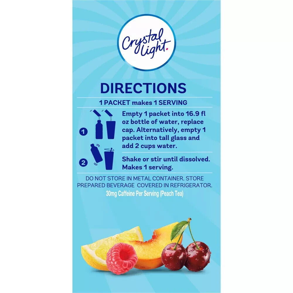 Crystal Light SUGAR FREE REFRESHING Drink Powder - Fruit Flavours - 44 Servings